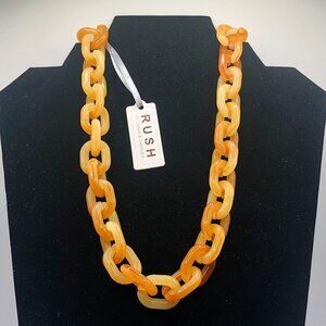Rush by Denis & Charles Butterscotch Resin Link Necklace – NWT
